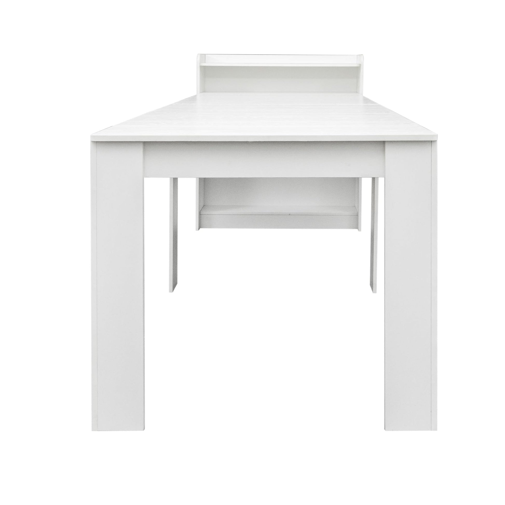 Dining Table, Extendable Dining Table with Storage for 4 6 8 10 12 People, Modern Expandable Dining Table Conference Table, Extended Kitchen Dinner Table for Home Office Computer (StyleA Whit - WoodArtSupply