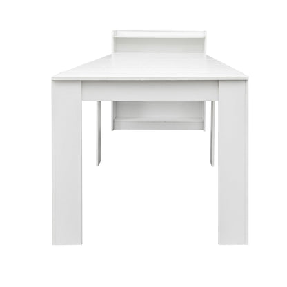 Extendable Dining Table with Storage 20"-98" Extendable Console Table Transformer Dining Table w/ Extension Leaves White Wood Rectangular Expandable Kitchen Table for 6 8 10 12 People Space Saving