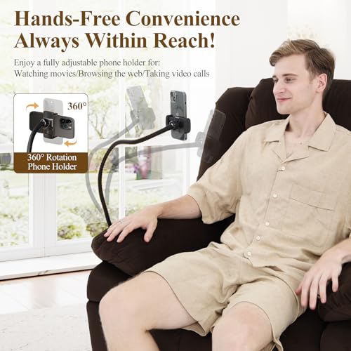 COLAMY Large Wide Power Lift Recliner with Massage and Heat, Extended Footrest for Big Elderly, Phone Stand,Hidden Storage Compartments and Cup Holders for Living Room（Darkbrown COLAMY