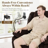 COLAMY Large Wide Power Lift Recliner with Massage and Heat, Extended Footrest for Big Elderly, Phone Stand,Hidden Storage Compartments and Cup Holders for Living Room（Darkbrown COLAMY