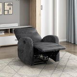 Lexicon Manual Recliner Chair, Textured Microfiber Reclining Chair, Wall Hugger, Track Arms, Magazine Pockets, Manual Recliner for Living Room/Office/Apartment, Easy Assembly, Dark Gray