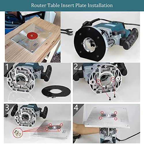 Aluminum Router Plate for Woodworking, Router Table Insert Plate Aluminum Router Insert Plate Router Table Mounting Plate with 2 X Router Table SSEHCWAN