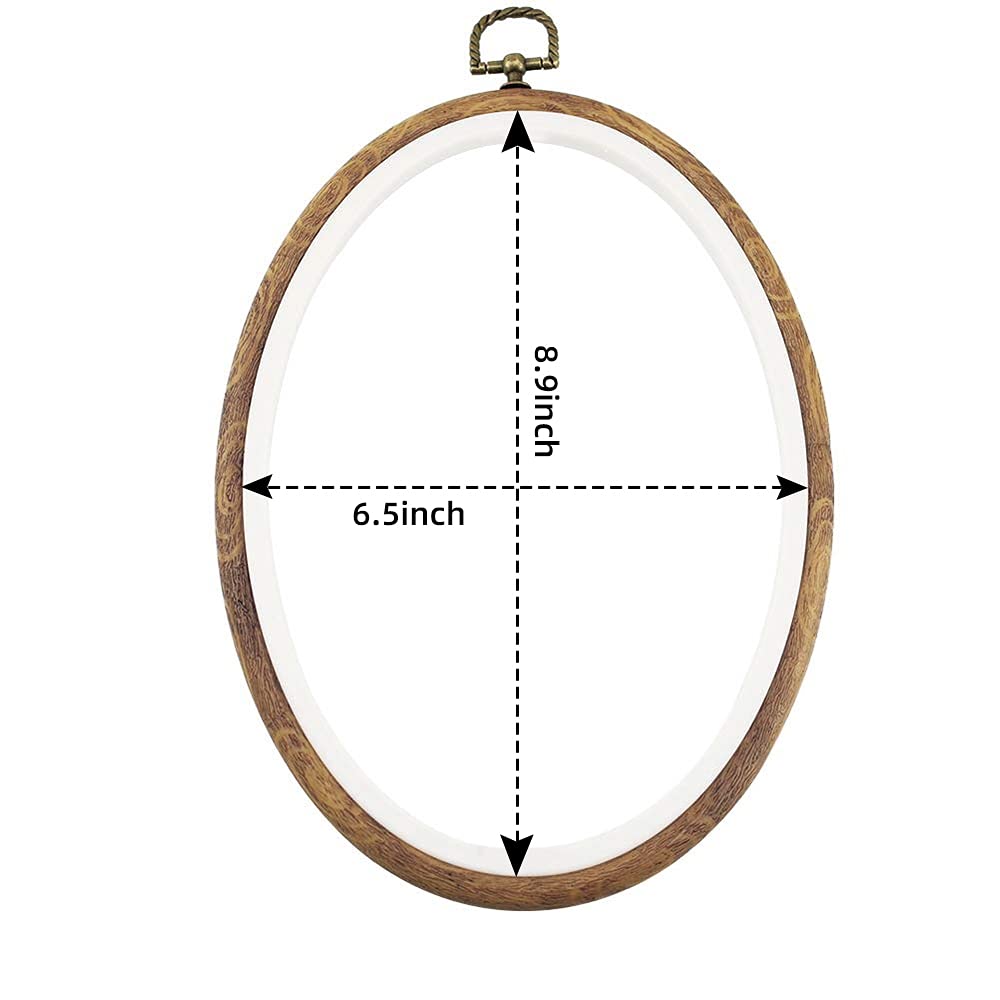 9'' Oval Embroidery Hoops - guofa 5PCS Decorative Cross Stitch Hoop Set, Imitated Wood Embroidery Frame Circle Hanging Arts Ornament (9in-5pcs) guofa