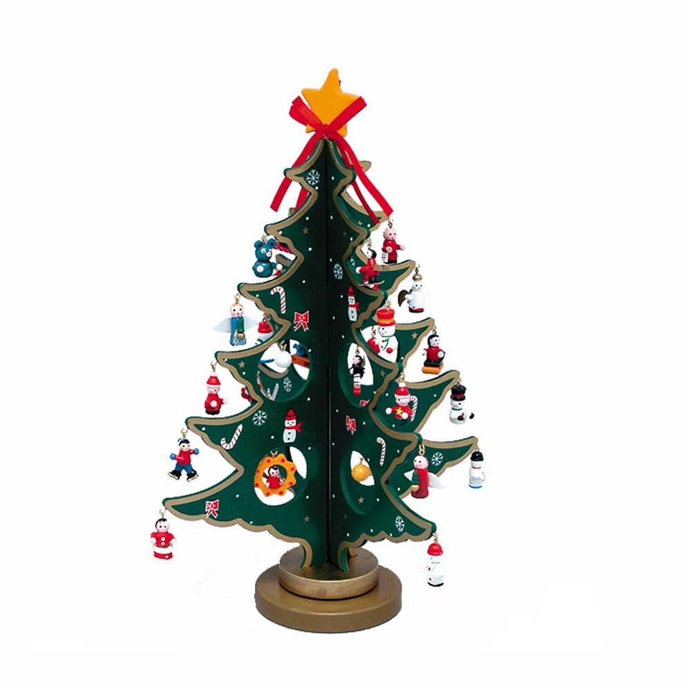Kurt Adler Tree with Miniature Wooden Ornament, Multi Color 11.75in Kurt S. Adler