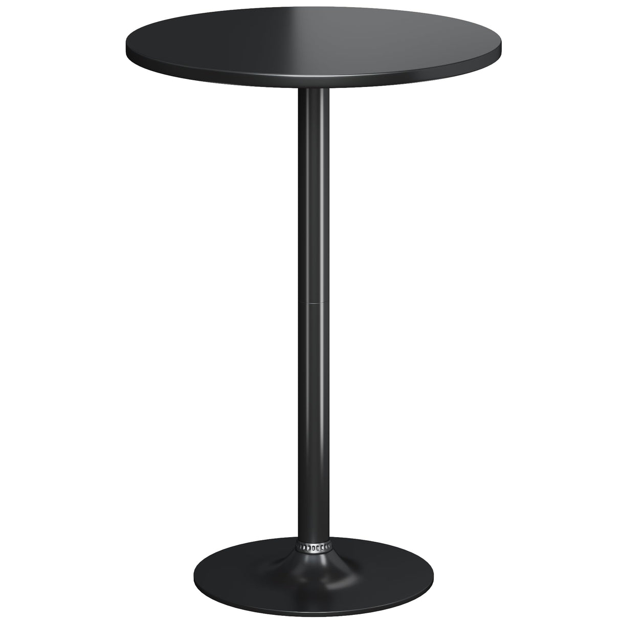 Flamaker Modern Black Round Bistro Pub Table - Stylish Metal Base with MDF Top for Dining and Entertaining Flamaker