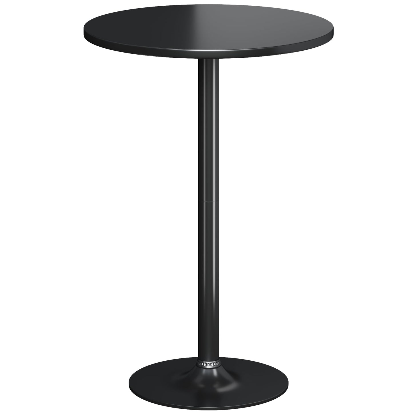 Flamaker Modern Black Round Bistro Pub Table - Stylish Metal Base with MDF Top for Dining and Entertaining