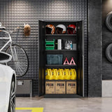 Allouncer Metal Storage Cabinet with 5 Adjustable Shelves, Pantry Cabinet with 2 Doors, Lockable Garage Storage Cabinet, Tool Cabinet, File Storage Cabinets -71" Black Allouncer