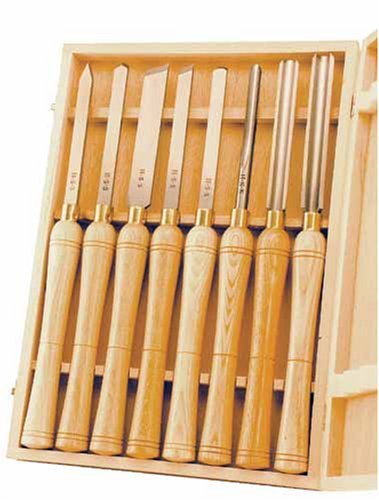 PSI Woodworking LCHSS8 Wood Lathe 8pc HSS Chisel Set - WoodArtSupply