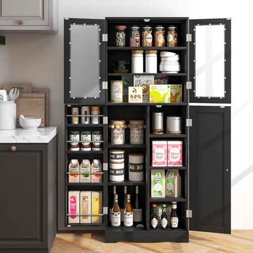 Giantex Pantry Organizers and Storage 63.5” Tall Kitchen Cabinet - Thumbnail 3