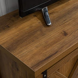 GAZHOME Modern Farmhouse TV Stand with Sliding Barn Doors, Media Entertainment Center Console Table for TVs up to 65”,2-Tier Large Storage Cabinets,Rustic TV Stand for Living Room Bedroom,Brown GAZHOME