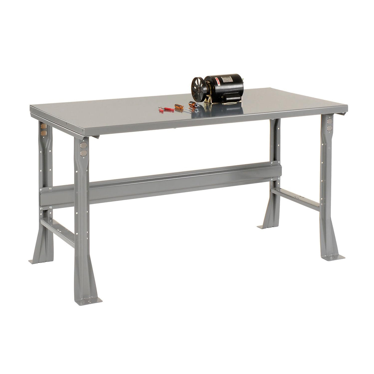 Global Industrial Fixed Height Workbench C-Channel Flared Leg, Steel Square Edge, 48" W x 30" D x 34" H, Gray Global Industrial