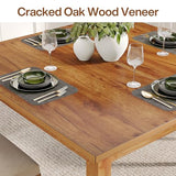 LITTLE TREE 39 Inches Square Dining Table for 4 People, Brown Wooden Kitchen Table Small Dinner Table, Modern Dining Room Tables for Living Room, Kitchen, Oak Brown LITTLE TREE