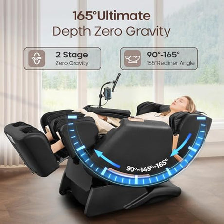 CASINTA 4D Massage Chairs Full Body - 53.5 Extend Sl Track Shiatsu Massage Chair - Zero Gravity Massage Chair,Core Heating & 22 Airbag, Smart Foot Rollers,Ai Voice, Yoga Mode CASINTA