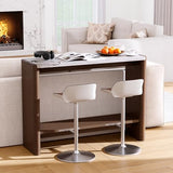 SUNBURY Modern Console Table with Faux Marble Top, 43 Inches Entryway Console Table with Open Shelf, Sofa Table Behind Couch for Hallwa, Living Room, Entrance SUNBURY