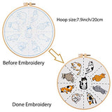 Louise Maelys Cats Embroidery Kits for Beginners with Cute Animals Pattern,Adults Starter Cross Stitch Kit DIY Needlepoint
