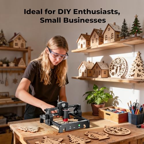 ACMER S1 Laser Engraver 3500mW, Compact Desktop Engraving & Cutting Machine for DIY Crafts, Small Business & Makers, 130×130mm Work Area, 0.04mm Detail Engraving for Wood, Acrylic ACMER
