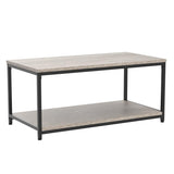 Yaheetech 39.5" 2-Tier Coffee Table with Storage Shelve, Industrial Gray Coffee Table, Easy Assembly, Wooden Coffee Table for Living Room & Small Space, Gray Yaheetech