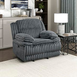 Lexicon Manual Glider Recliner Chair, Corduroy Manual Tab Pull Reclining Chair with Pillow Top Arms, Plush Cushions, Cozy Theater-Style Accent for Living Room/Bedroom, Easy Assembly, Dark Gray Lexicon