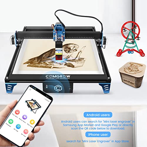 Comgrow Z1 Laser Engraver 10000mW Output Power, 24V Desktop Laser Cutter and Engraving Machine with Eye Protection Compressed Laser Spot 0.08mm, 10000mm/min Diode Laser Cutting for Metal Wood, Laser 4 Comgrow