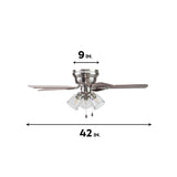 Portage Bay 51437 Renton Ceiling Fan, 42 Inch, Brushed Nickel Portage Bay