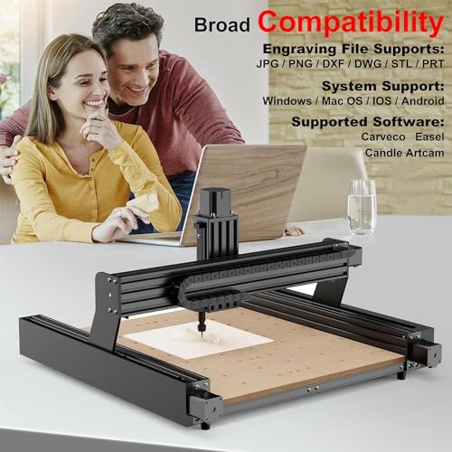 CNC Router Machine, 3-Axis All-Metal CNC Machine TTC450 Working Area 18.1 x 18.1 x 3.1inch for Engraving, Cutting MDF, Acrylic, Solid Wood, Nylon, PCB, Carbon Fiberboard, etc - WoodArtSupply