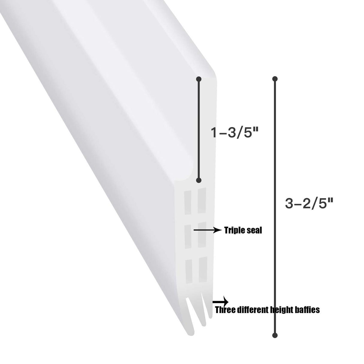 Door Draft Stopper Door Sweep Weather Stipping - Camel Home Self Adhesive Door Seal Soundproof Under Door Bottom Seal Strip Rubber Energy Saver Insulasion Weatherproof, 2" W X 39" L (White) Save Unicorn