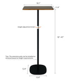 POLESTO Portable Laptop Floor Stand, Bedside/Sofa Table with Height Adjustable 18''~47'', Stylish Movable Workstation Floor Standing Desk for Office, Meeting Room, living room Easy Assembly, Black POLESTO