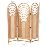 bali & pari Golda Modern Bohemian Natural Brown Rattan Room Divider bali & pari