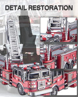 Piececool 3D Metal Puzzles for Adults, Ladder Truck Fire Engine Model Kits Building, Challenge to Assemble DIY Craft Kits, Best Birthday Christams Gifts - 354 Pcs