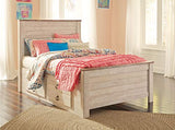 Signature Design by Ashley Willowton Cottage Farmhouse Sleigh Headboard ONLY, Full, Whitewash Signature Design by Ashley