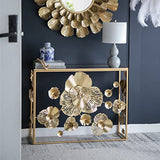 A&B Home Gold Console Table with Mirrored Glass Top - Mid Century Modern Console Table with Metal Frame for Living Room Entryway Foyer Hallway, 40" x 12" x 31" A & B Home