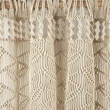 Lush Decor Boho Macrame Leaf Cotton Window Curtain Panel Single 40" W x 84" L Neutral - Macrame Curtains for Windows - Room Divider - Boho Wall Decor Lush Decor