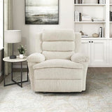 Lexicon Swivel Glider Reclining Chair, Textured Microfiber Manual Recliner, Comfy Nursery Glider Recliner, Swivel Reclining Chair for Living Room/Office/Bedroom/Apartment, Beige