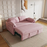Anwick Modern Velvet 3 in 1 Sleeper Sofa Bed,Convertible Folding Futon Sofa Pull Out Couch Bed with 3 Reclining Backrests,Pillows,54" Small Love Seat for Compact Living Room Office (Pink, 54") Anwick