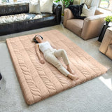 ZonLi Japanese Floor Mattress Futon Mattress Queen Size, Thicken Roll Up Tatami Mat w/ 100% Cotton Washable Cover, Portable & Foldable Floor Bed Mattress for Sleeping, Dormitory, Adult Kids, Coffee ZonLi