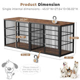 Lyromix 94.48'' Dog Crate Furniture Large Breed TV Stand with Double Rooms,Wooden Dog Kennel Dog Crate End Table with Removable Divider for Large Medium Dogs, Can Use Separately Lyromix