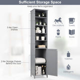 WATERJOY 72'' Grey Tall Storage Cabinet with Adjustable Shelves and Soft-Close Door WATERJOY