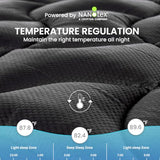 SLEEP ZONE Cooling Twin Mattress Topper for Single Bed, Premium Zoned Cool Mattress Pad Cover, Padded Mattress Protector Breathable Washable, Deep Pocket 8-21" (Black, Twin) SLEEP ZONE