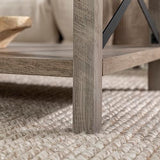 Walker Edison Sedalia Modern Farmhouse Metal X Coffee Table, 40 Inch, Grey Wash Walker Edison