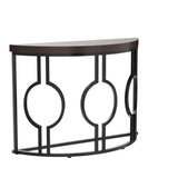 Tribesigns Half Moon Console Table for Entryway, 43 Inch Industrial Semi Circle Sofa Table with Geometric Base, Wood Accent Table for Living Room, Hallway, Foyer, Entrance, Rustic Brown Tribesigns