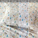 True North by Sleep Philosophy Cozy Flannel Warm 100% Cotton Sheet - Novelty Print Animals Stars Cute Ultra Soft Cold Weather Bedding Set, Twin, Multi Forest Animals 3 Piece Sleep Philosophy