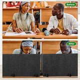 Buryeah 3 Pcs Desk Divider Desk Partition 23.6 x 47.2, 23.6 x 23.6 Stand up Freestanding Cubicle Privacy Partition Reducing Noise Visual Distraction Divider for Office Home School(Deep Gray) Buryeah