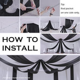20ftx40ft Black Ceiling Curtain for Wedding Parties – 4 Panels Wrinkle-Free 40 FT Long Tent Draping Curtains for Wedding, Birthday & Theme Parties, 40ft Height with Rod Pocket Party Village