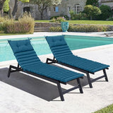 Only choice Chaise Lounge Cushion Outdoor Set of 2, 73" Lx24 W Quilted Patio Chair Cushion with Headrest, Waterproof & Fade-Resistant for Poolside, Deck, Pool Lounge Chairs (Peacock Blue-Green)