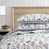 Eddie Bauer - Twin Quilt Set, Reversible Cotton Bedding with Matching Sham, Classic Floral Home Decor with Plaid Reverse (Flower Field Green, Twin) Eddie Bauer