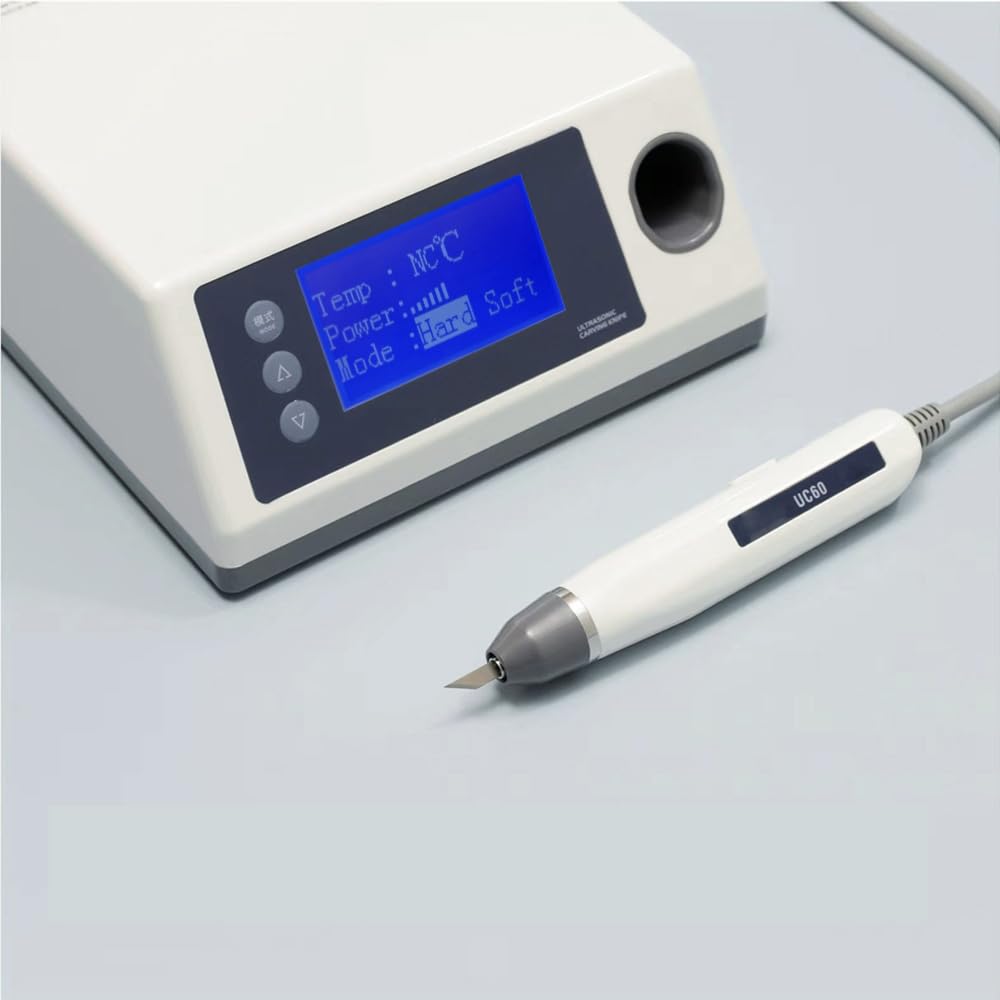 Ultrasonic Cutter for Plastic Leather Resin Acrylic Wood Sheet, Ultrasonic Cutting Knife with 5 Blades Xibelezal