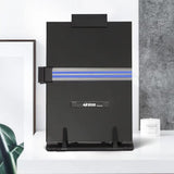 Desktop Document Holder Stand with 7 Adjustable Positions, Black Metal File Organizer Management Copyholder for Typing Speech Reading A4 Letter Music Book Tablet Office, with Paper Clip and Line Guide OSPNIEEK