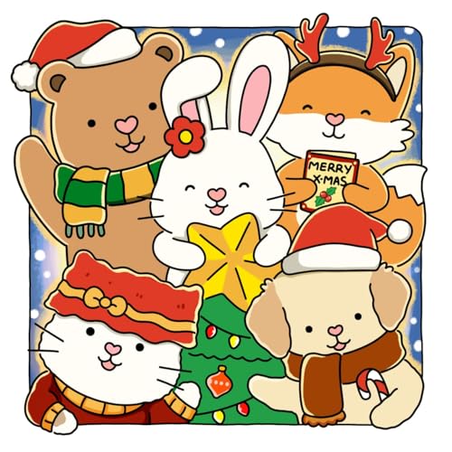 Fuzzy Hygge: Christmas Vibes Coloring Book for Adults & Teens Featuring Cozy Festive Holiday Winter Scenes with Adorable Animals Characters (Fuzzy Friends Coloring) Vivi Tinta