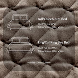 EVERGRACE Luxury Velvet Quilt Set King Size 3 Piece, Soft Cross-Stitch Velvet Comforter Set with Pillow Shams, Lightweight Coverlet Bedspread Bedding Set for All Seasons, Mushroom Brown EVERGRACEHOME