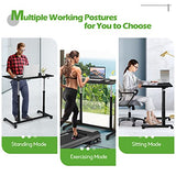 COSTWAY Mobile Height Adjustable Standing Desk, Compact Pneumatic Sit to Stand Computer Desk w/Lockable Casters, Ergonomic Rolling Laptop Table w/Steel Frame for Home Office (Black) COSTWAY